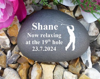 Pebble - Memorial - Personalized - Weatherproof - Personalized - Golf