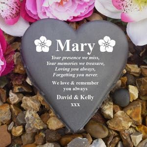 Memorial Heart - Weerbestendig - Gepersonaliseerd - Vergeet me niet bloemenontwerp