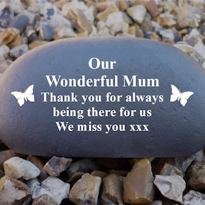 Personalized Pebble (Stone Effect) - Personalized - Weatherproof - Medium - Butterflies