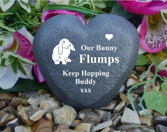 Pet Memorial Heart - Weatherproof - Personalized - Freestanding - Rabbit