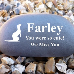 Personalised Pebble (Stone Effect) - Pet Memorial - Weatherproof - Personalised  - Ferret - Medium
