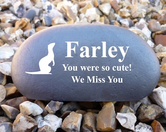 Personalized Pebble (Stone Effect) - Pet Memorial - Weatherproof - Personalized - Ferret - Medium