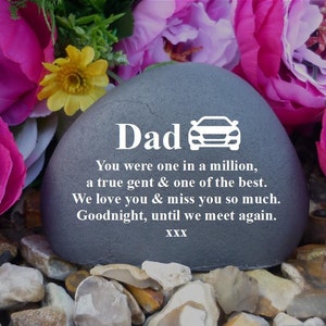 Memorial Pebble - Personalized - Weatherproof - Car Design - Freestanding