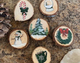 Winter Christmas Cottagecore mini-magnets/keychains