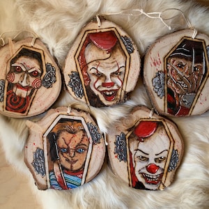 Halloween/slasher/bad guy/movie character ornaments