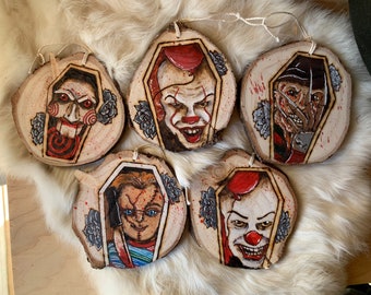 Halloween/slasher/bad guy/movie character ornaments