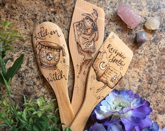 Kitchen Witchery wood utensil set