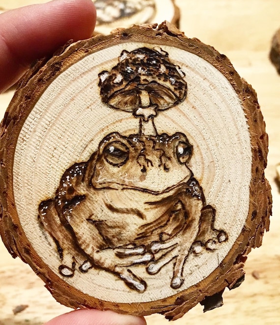 Cottagecore Detailed Frog Mushroom Ornaments Magnets Wall Etsy