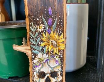 Skull /witchy mushroom wall decor/shelf decor