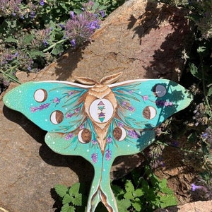 Cottagecore Luna moth witch forest shelf decor