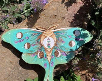 Cottagecore Luna moth witch forest shelf decor