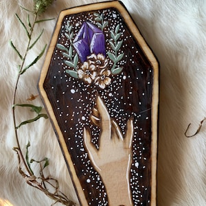 Crystal/coffin pastel goth shelf/wall decor
