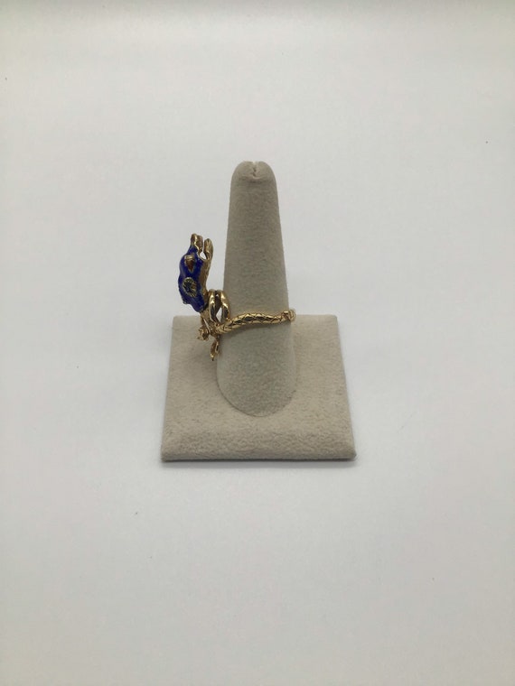 14k enameled snake statement ring