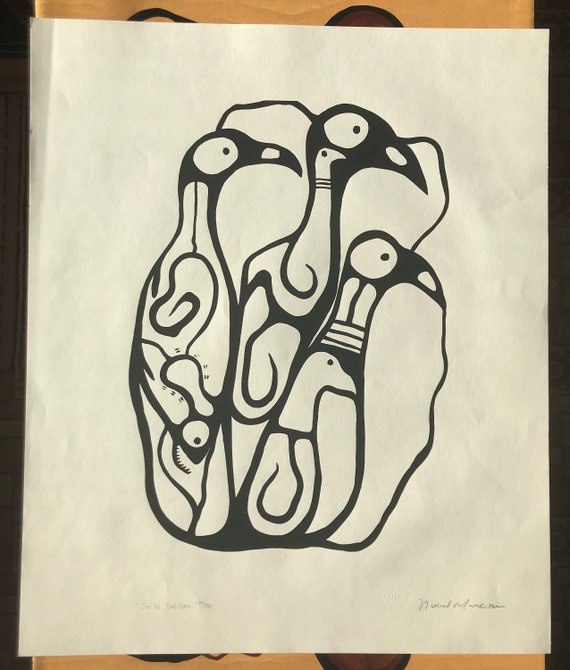 Norval Morrisseau 1979 just Be Bird Forms Rare Limited Edition Norval Morrisseau 1979 just Be Bird Forms Rare Limited Edition