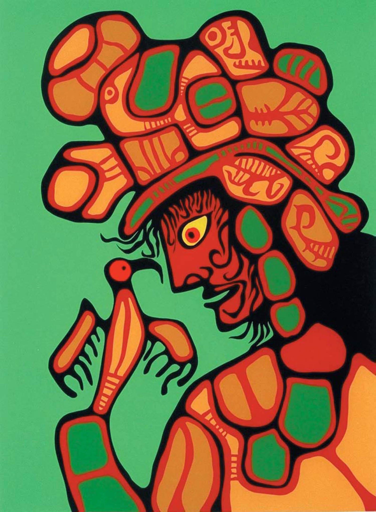 Norval Morrisseau Titled carl Limited Edition Serigraph Circa 1980