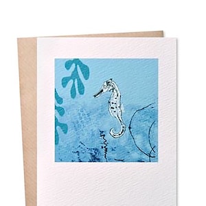 Seahorse Groeten Kaart, Sea Life Geïllustreerde Verjaardagskaart
