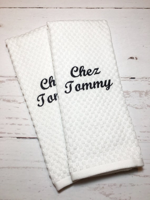 monogrammed kitchen dish towels