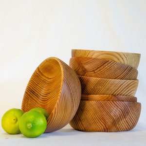 Food Grade Wood Bowls / Small Wood Bowls / Medium Beeswax Wood Bowl Set