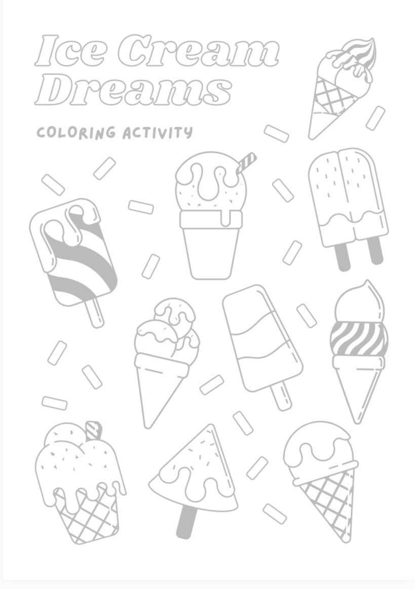 Ice Cream Dreams Colouring Sheet digital Download | Etsy