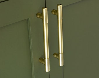 Brass Pull Handle T-Shaped, Kitchen Cabinet Handles, Knobs and Pulls, Brass Cabinet Hardware
