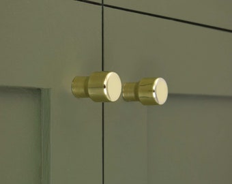 Messing knop verhoogd, messing kast hardware, satijn messing deurknoppen, lade trekt knoppen handgrepen, keukenknoppen handvat, kledingkast pull