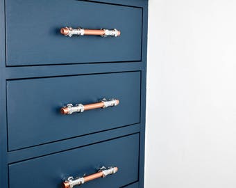 Copper And Rope Pull Handle Drawer Pull Cabinet Hardware Etsy