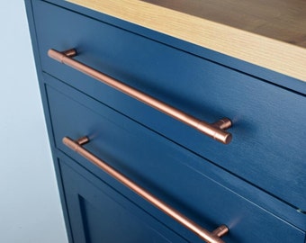 Modern Copper T Bar Knob Contemporary Drawer Pull Handle Etsy