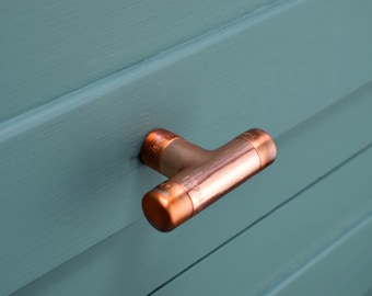 Marbled Copper T Knob with High Polish