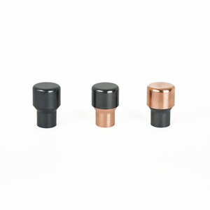 Matt Black Copper Raised Knob with Satin Mix Mainly Black image 3