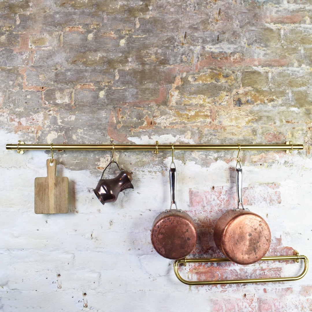 Pan Rails Wall Mounted Brass Pot and Pan Rail - Commercial - Diameter: 22mm (2 ...