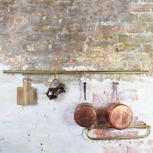 Wall Mounted Brass Pot and Pan Rail - Commercial - Diameter: 22mm (2.2cm)