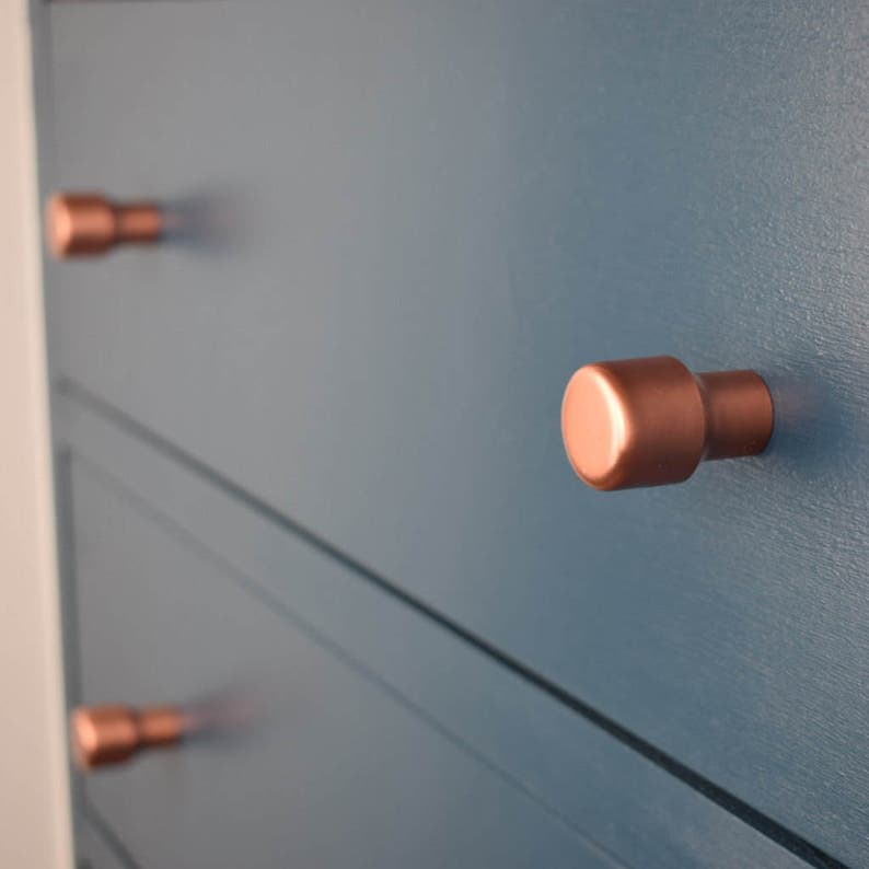 Raised Copper Knob. Contemporary Drawer Pull Knobs. Copper Etsy
