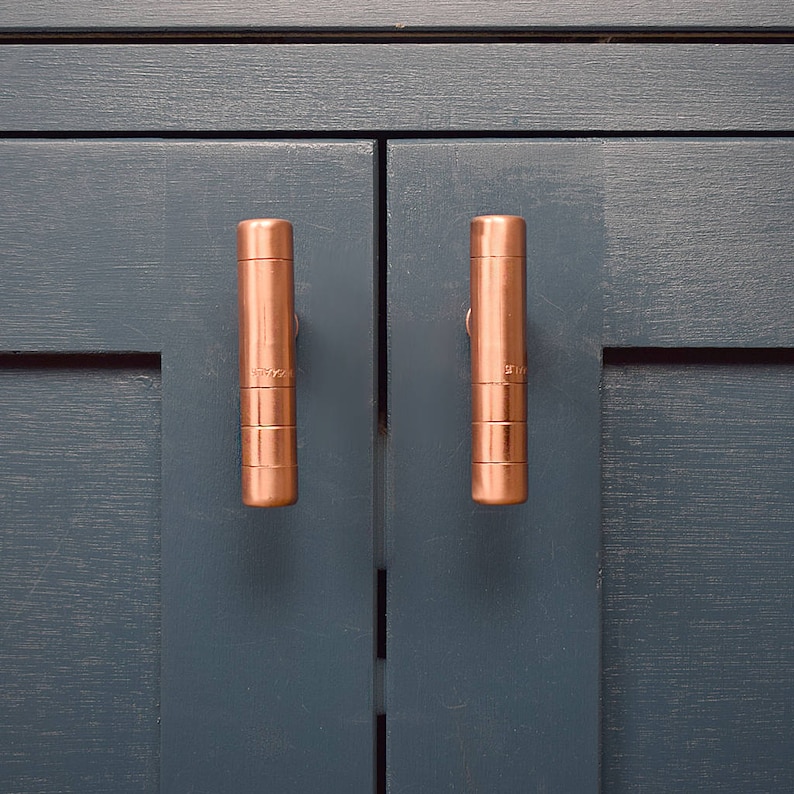 Modern Copper T Bar Knob. Contemporary Drawer Pull Handle Etsy