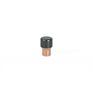 Matt Black Copper Raised Knob with Satin Mix Mainly Black image 1