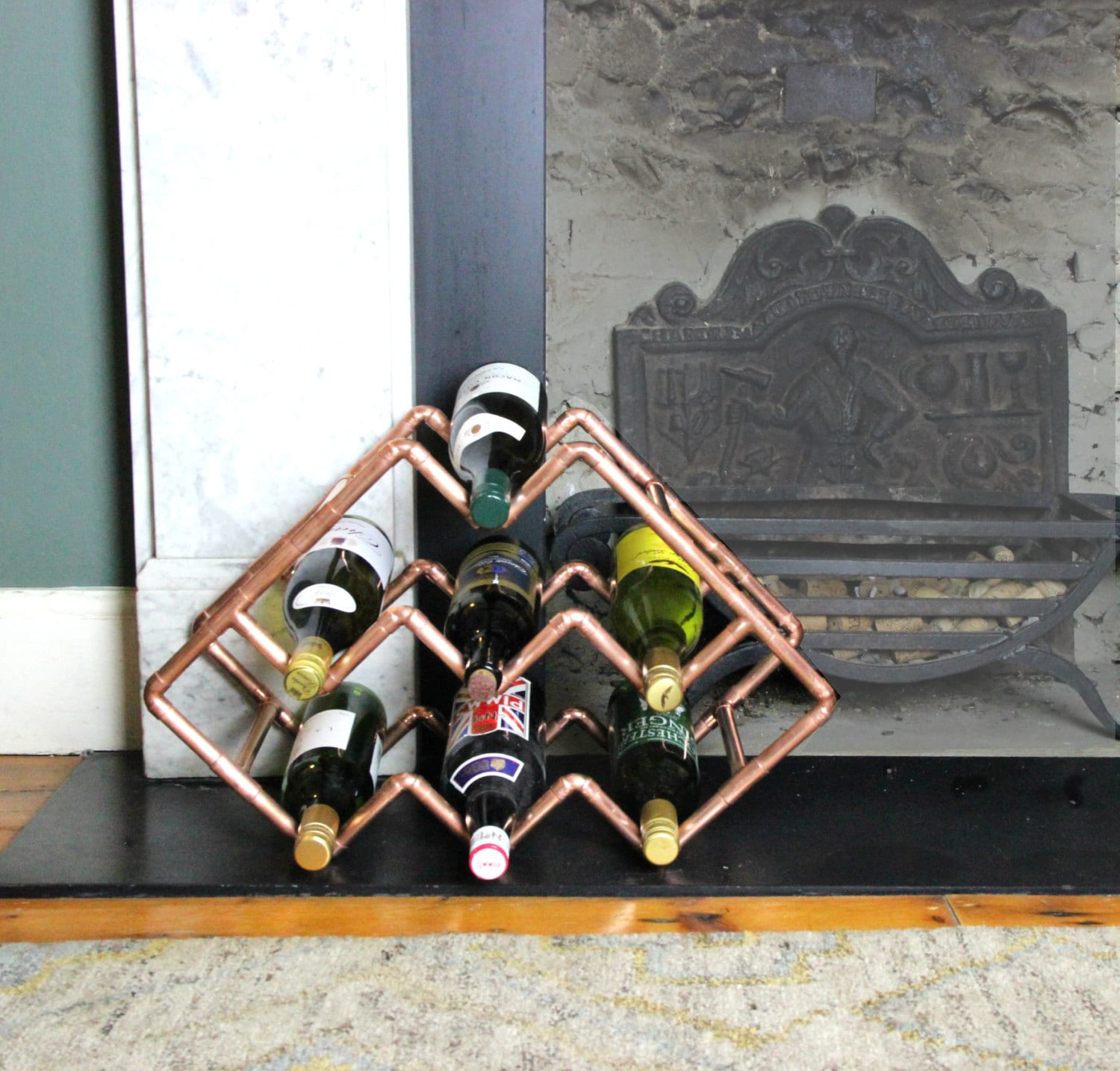 Unique Handmade Copper Wine Rack Wine Storage Etsy