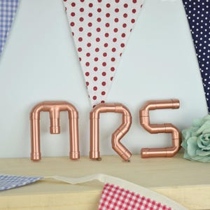 MR y MRS Cartas de cobre, letras murales, cartas decorativas, decoración de la mesa de bodas, bodas, signo de carta, signos de señor y señora