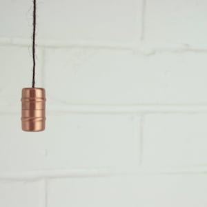 Mini Copper Light Pull with Ribbed Detail, Bathroom Light Pulls, Copper Pulls, Light Pulls