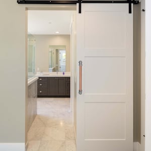 Chrome and Copper U-Barn Door Handle