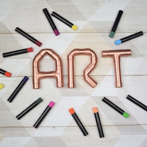 ART Letras de cobre, Letras de guardería, Letras de puerta, Letras de pared, Letras decorativas,