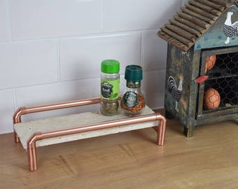 Copper and Beige Stone Spice Rack