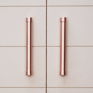 Modern Copper Bar Pull Handle, Cabinet Hardware, Drawer Pull, Kitchen Door Handles, Pull-copper pulls-drawer pulls-copper image 1