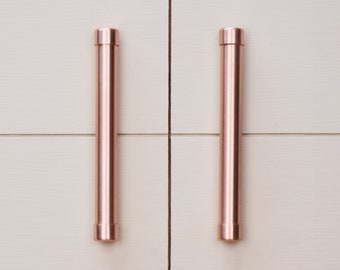 Modern Copper Bar Pull Handle, Cabinet Hardware, Drawer Pull, Kitchen Door Handles, Pull-copper pulls-drawer pulls-copper