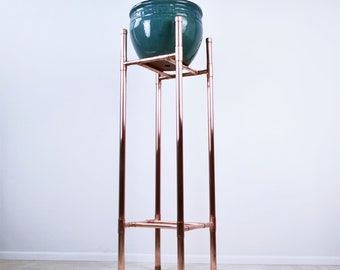 Handmade Tall Copper Plant Stand