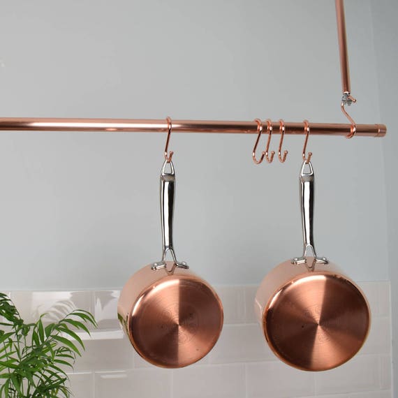 Copper Ceiling Pot and Pan Hanger, Rail 
