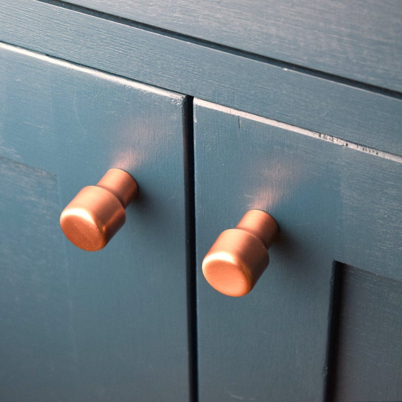 Raised Copper Knob. Contemporary Drawer Pull Knobs. Copper Etsy