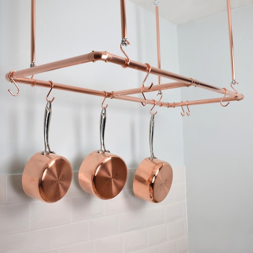 Handmade Copper and Brass Pot and Pan Rack Copper Rail Etsy