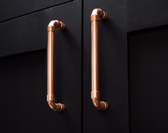 Massief koperen U trekgreep (Mini) - keukenhandgrepen - knoppen en trekken - koperen hardware