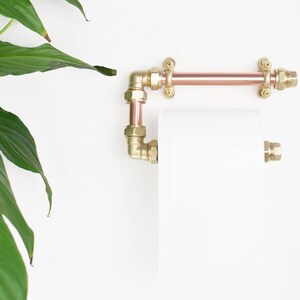 Modern Industrial Bathroom Set Toilet Paper Holder Towel Rail Towel Holder image 2