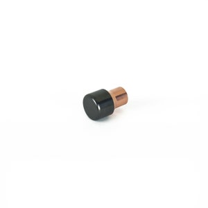 Matt Black Copper Raised Knob with Satin Mix Mainly Black image 2