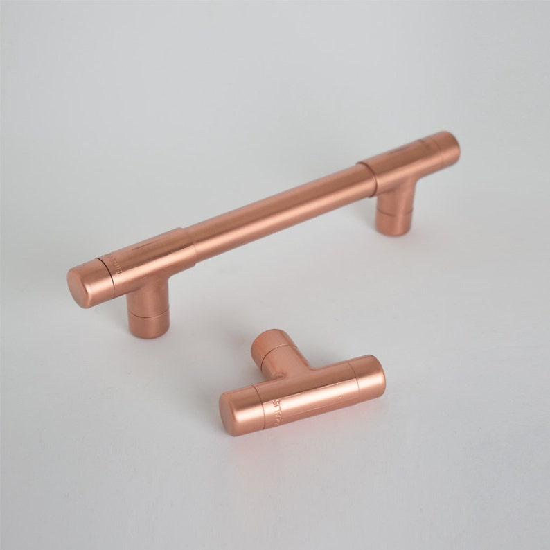 Modern Copper T Pull Handle. Drawer Pull. Hardware. Etsy